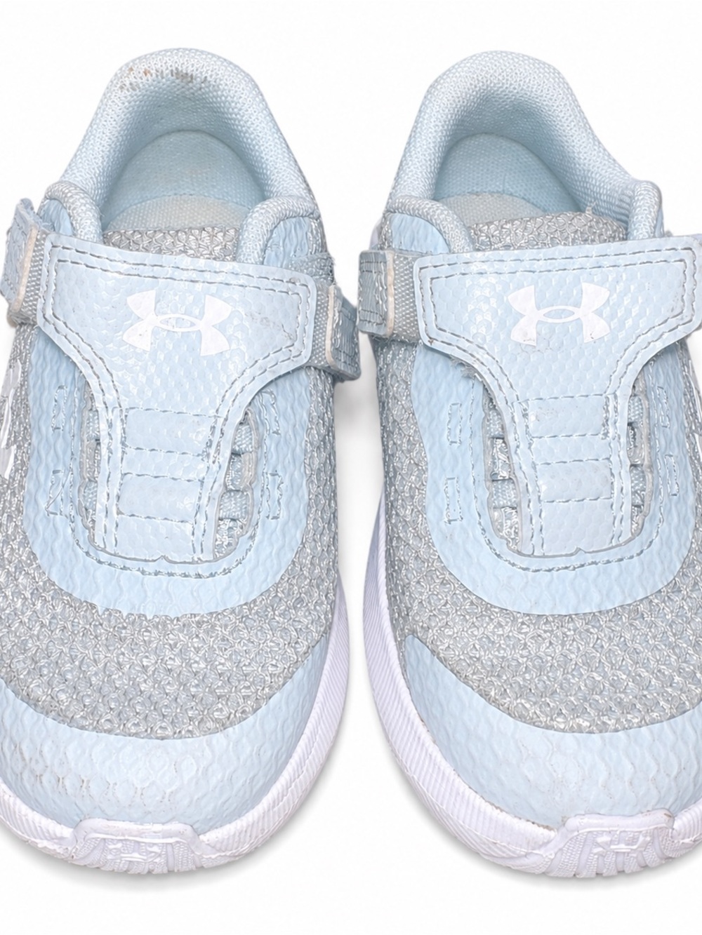 Under Armour Kids Light Blue and Silver Slip-On Sneakers